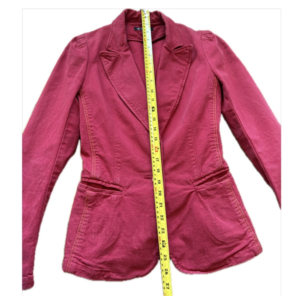 Isabel Marant Étoile Denim Blazer Size 0 Structured Jacket Raspberry - Picture 4 of 10